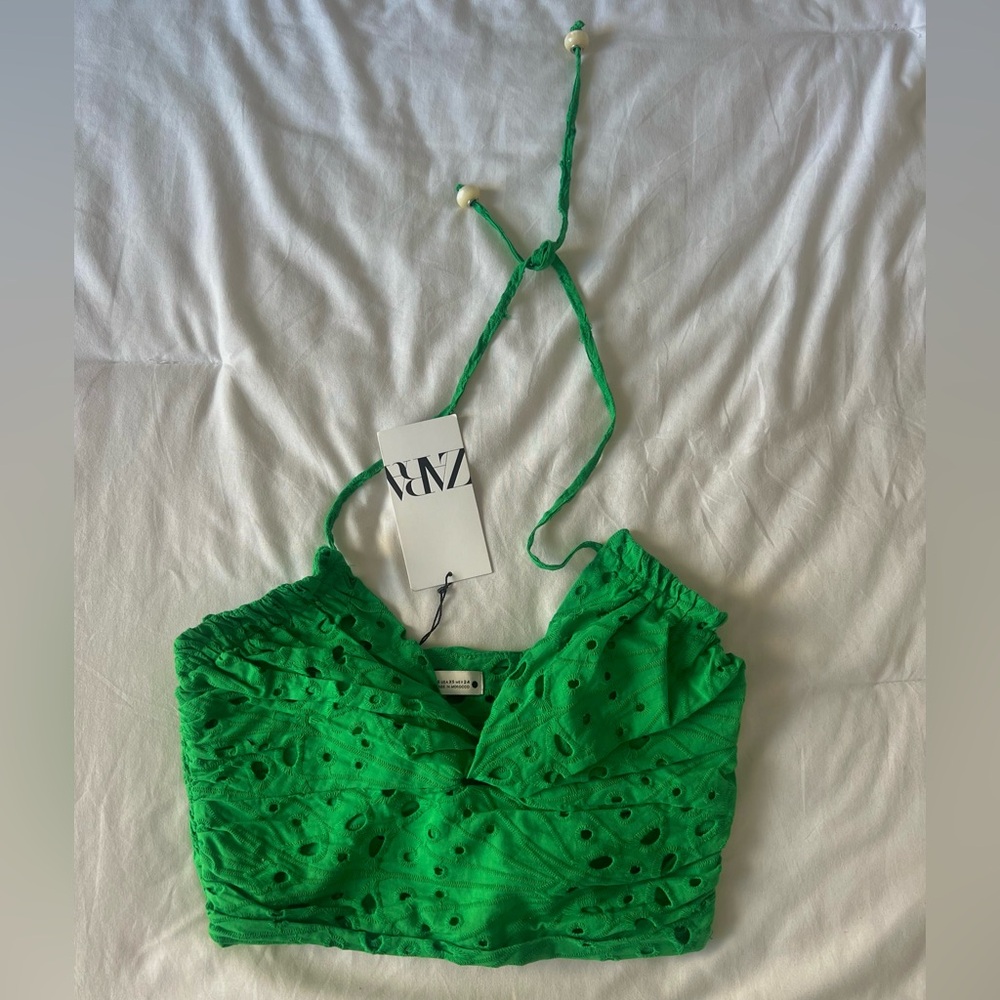 Zara Green Crop Top